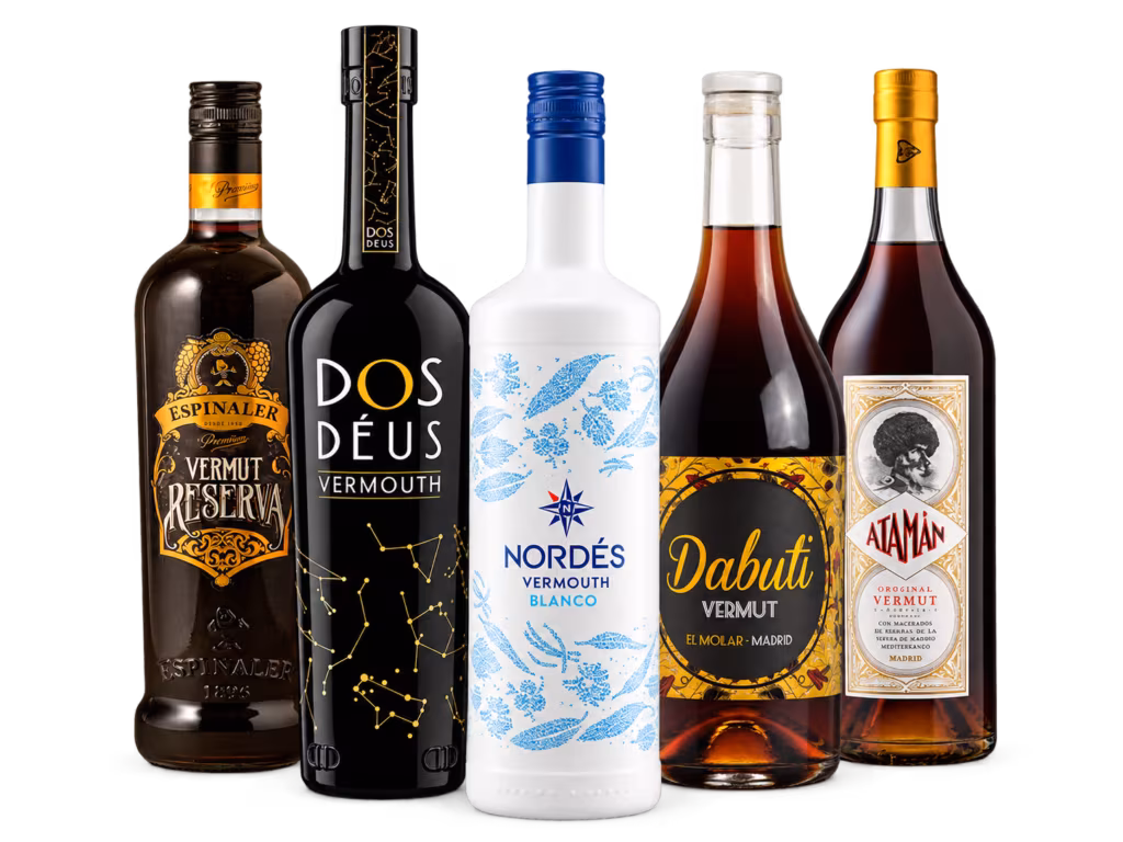 A selection of vermouth bottles
